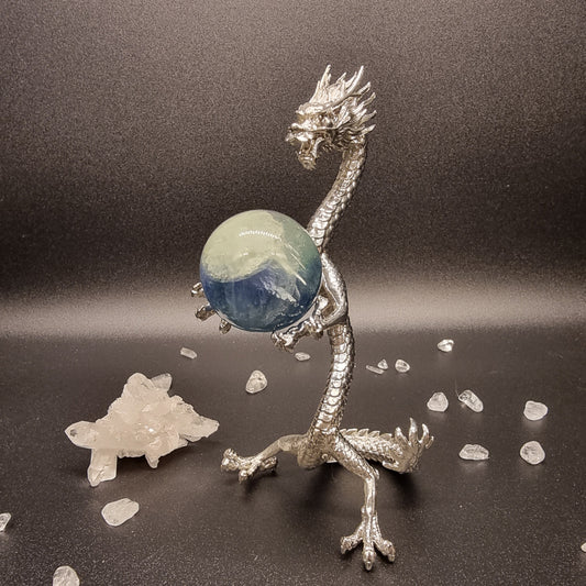Kristall Ständer Drache Silber