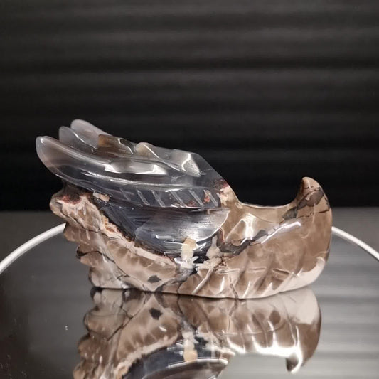 Vulkan Achat Drachen Kopf