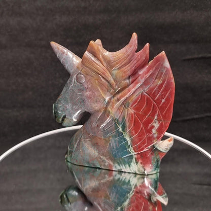 Ozean Jaspis Einhorn Kopf