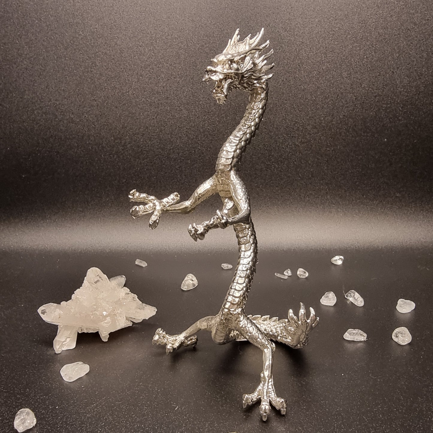 Kristall Ständer Drache Silber
