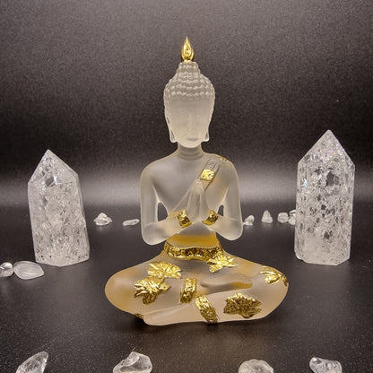 Deko Buddha Transparent mit Gold