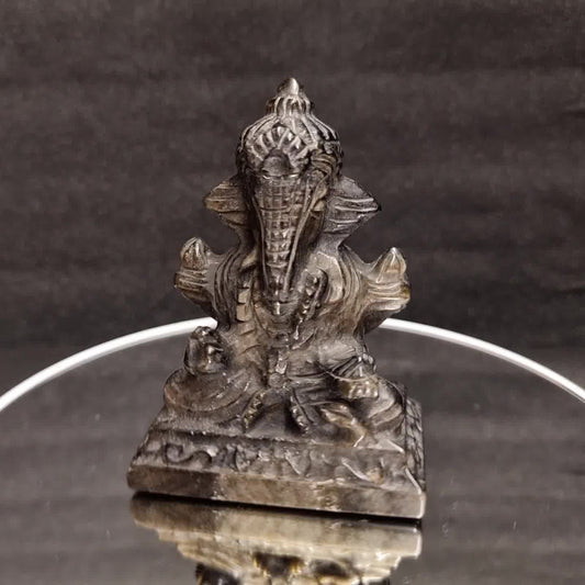 Gold Obsidian Ganesha