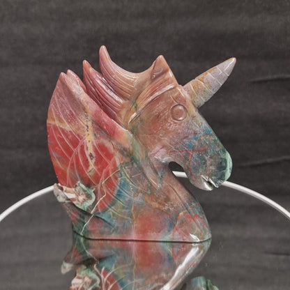 Ozean Jaspis Einhorn Kopf